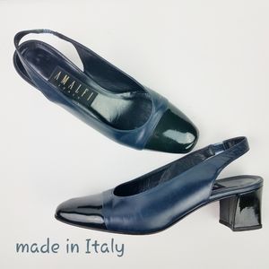 Amalfi Italian Made Leather Slingback Heel shoes
